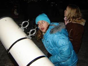 Girl at telescope