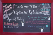 Earth Hour blackboard at Uptown Kitchen