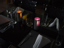 Table setting by candlelight