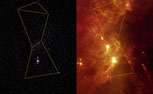 Visible and infrared images of Orion